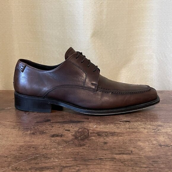 Taryn Rose Mens Oxford Dress Shoes Sz 9 C Brown Leather Split Moc Toe Italy Made main image 5